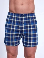 Pánske boxerky Comfort 002/318 Tmavomodré kockované nohavičky - Cornette