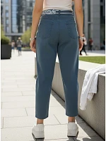 Dámske džínsy s vysokým pásom mom fit modré FashionStreet UY2933 Dámske džínsy s vysokým pásom mom fit modré FashionStreet UY2933