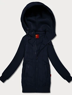 Tmavě modrá dámská mikina s kapucí z různých materiálů Goodlookin model 21787468 - LHD