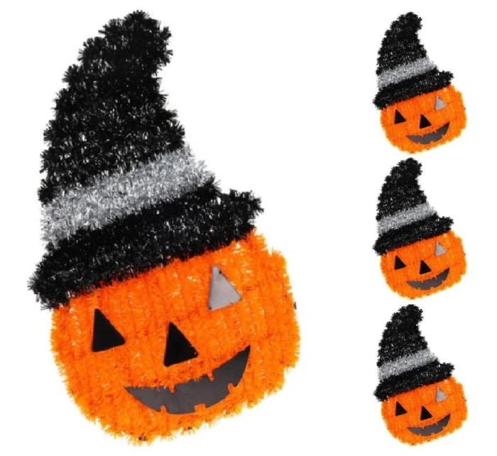 DEKORATÍVNA FIGÚRKA TEKVICA 35CM HALLOWEEN BIELY PRUH