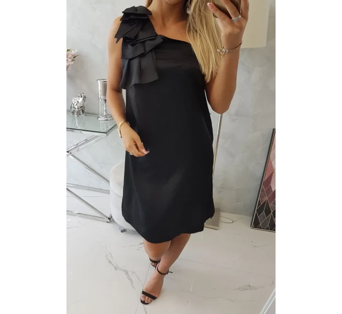 Šaty s mašlí na model 18744302 černé - K-Fashion