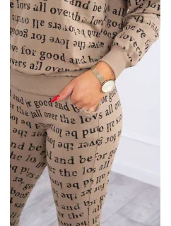 Súprava s potlačou vo farbe camel