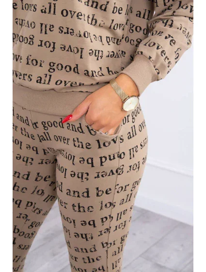 Súprava s potlačou vo farbe camel Súprava s potlačou vo farbe camel