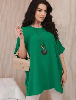 Oversized halenka s přívěskem zelená