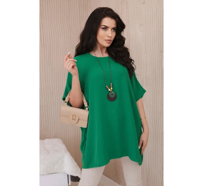 Oversized halenka s přívěskem zelená