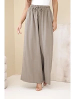 Dámske široké bavlnené nohavice s elastickým pásom fango