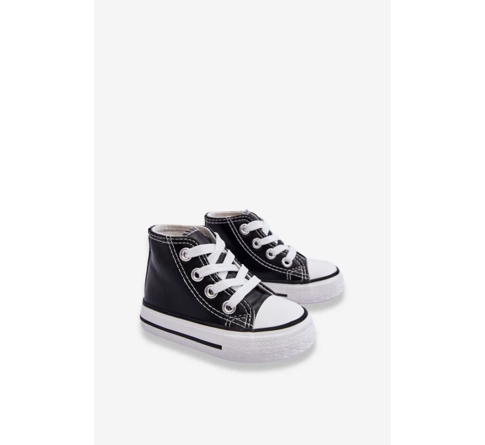 Dětské kožené vysoké tenisky Černe a model 21621499 - Boto Dětské kožené vysoké tenisky Černe a model 21621499 - Boto