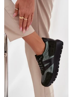 Dámske tenisky na platforme Vinceza - tmavozelené