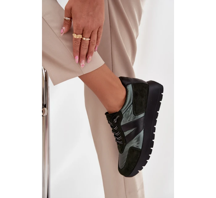 Dámske tenisky na platforme Vinceza - tmavozelené Dámske tenisky na platforme Vinceza - tmavozelené