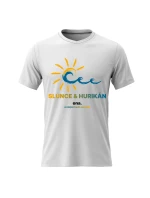 Pánské bavlněné tričko s potiskem - SLUNCE & HURIKÁN - bílé