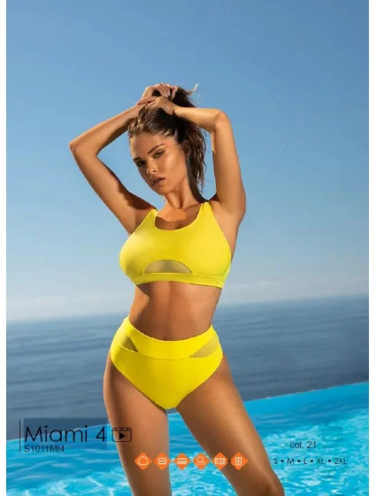 Dámske dvojdielne plavky S1011MI4-21 Miami 4 žltá - Self Dámske dvojdielne plavky S1011MI4-21 Miami 4 žltá - Self