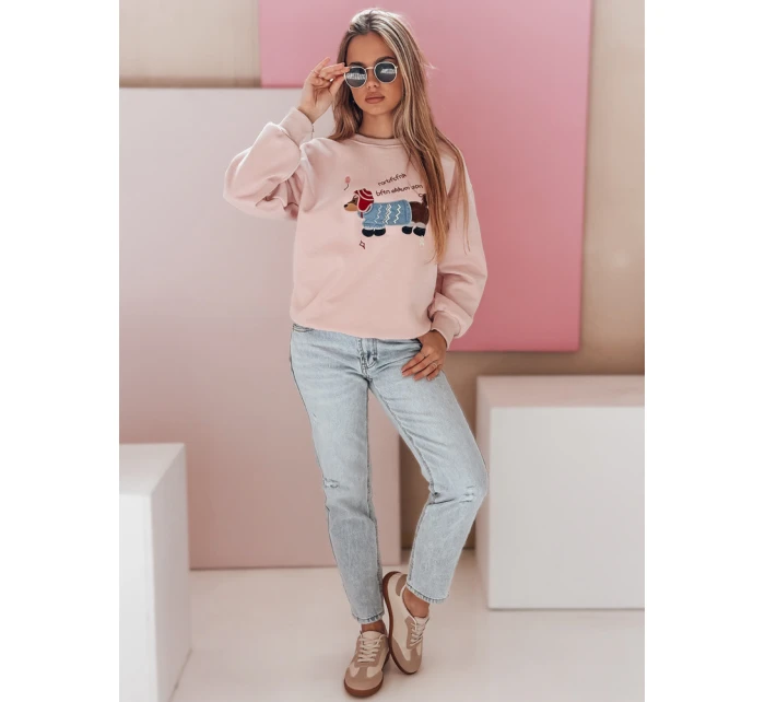 Dámská oversize mikina s výšivkou růžová Dstreet model 21989121 - FashionStreet