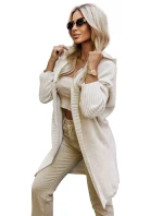 oversize svetr s kapucí a nášivkou béžový model 21382135 - numoco basic