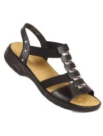 Čierne kožené sandále Rieker W 64580 dámske