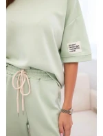Dámsky viskózový set s krátkym rukávom a nohavicami light mint Dámsky viskózový set s krátkym rukávom a nohavicami light mint