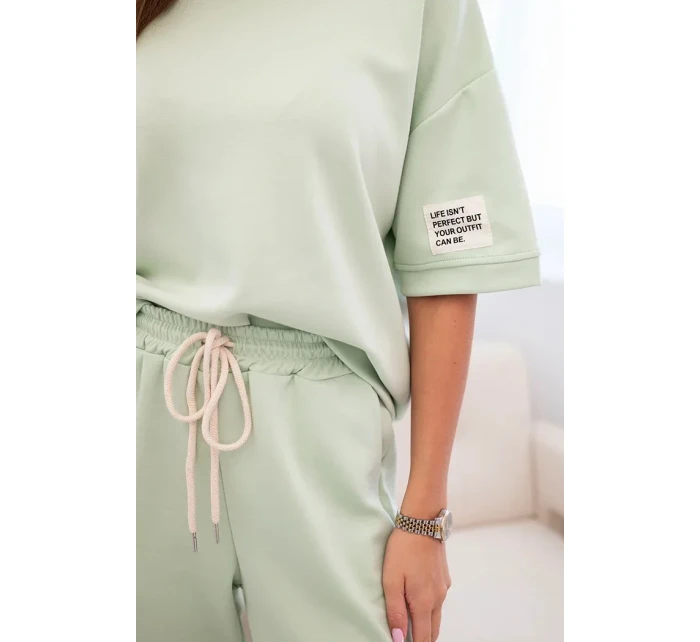 Dámsky viskózový set s krátkym rukávom a nohavicami light mint Dámsky viskózový set s krátkym rukávom a nohavicami light mint