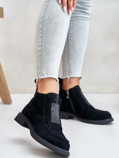 Semišové Nízké Boty Na Plochém Podpatku Zateplené D&A model 21674470 Černé - S.Barski