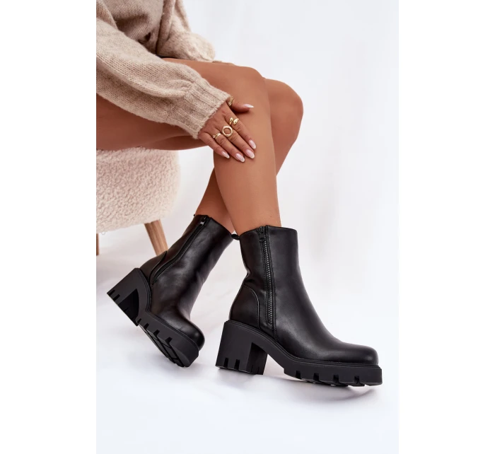 Dámské Zimní Boty Na Masivním Podpatku Ameliane