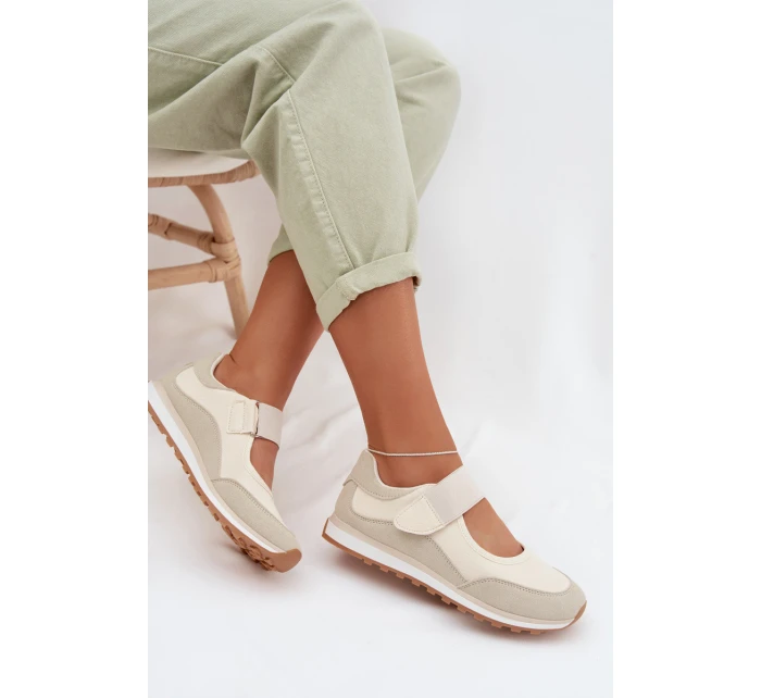 Sportovní dámské polobotky na suchý zip Béžové Aveliette