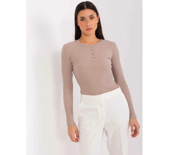 Bluzka RV BZ model 19077456 ciemny bezowy - FPrice Bluzka RV BZ model 19077456 ciemny bezowy - FPrice
