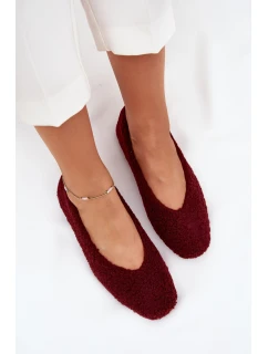 Dámské baleríny s kožíškem typu  – bordové model 21836920 - Kesi