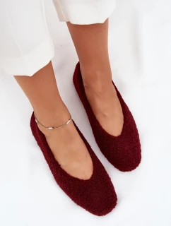 Dámské baleríny s kožíškem typu  – bordové model 21836920 - Kesi