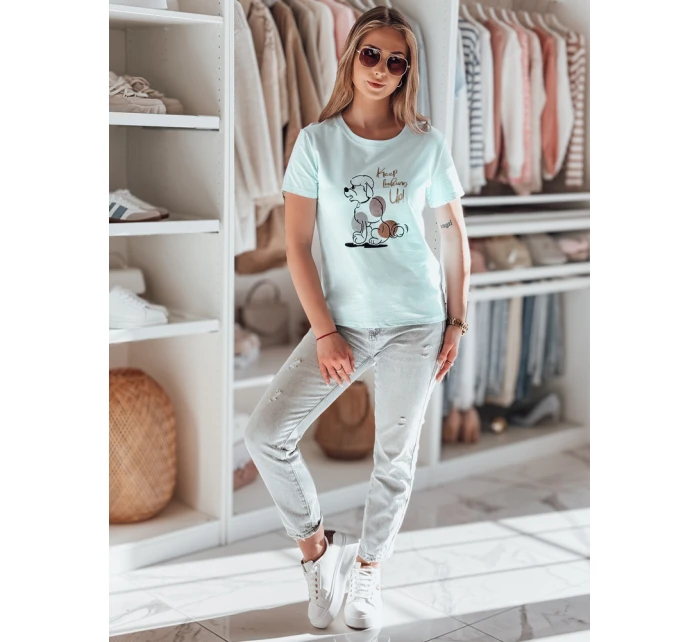 Dámske modré tričko LUMIFIT s pudlom FashionStreet RY2737