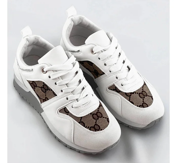 Biele dámske tenisky adidasky so zvýšenou podrážkou (666-21)