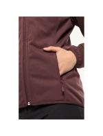 Dámska prechodná bunda s kapucňou Jack Wolfskin Windhain Hoody W softshell červená (1307481_2866)