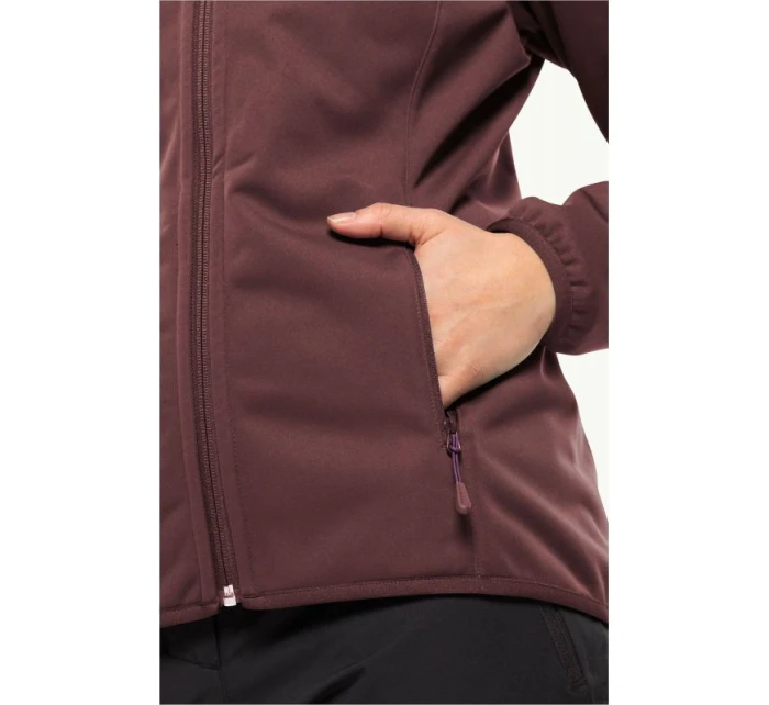 Dámska prechodná bunda s kapucňou Jack Wolfskin Windhain Hoody W softshell červená (1307481_2866)