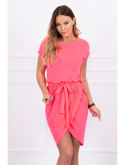Šaty s obálkou dole ružové neónové