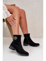 Dámské kotníčkové boty na ploché podrážce se zipem béžové model 21668028 - Boto