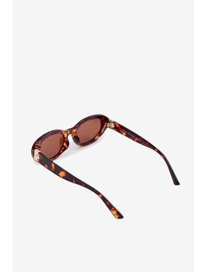 Dámské sluneční brýle s perlami Hnědé