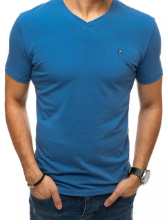 Pánske jednofarebné modré tričko Dstreet RX4790