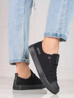 Jedinečné čierne tenisky pre ženy bez podpätku