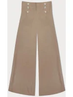 Elegantné široké nohavice pre ženy karamelové (33575)