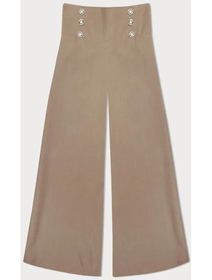 Elegantné široké nohavice pre ženy karamelové (33575)