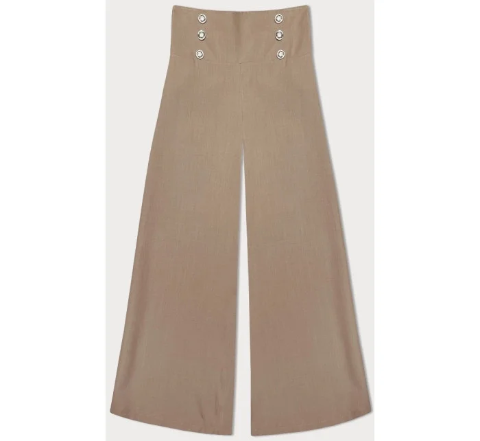 Elegantné široké nohavice pre ženy karamelové (33575)