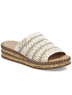 Dámské žabky na podpatku béžové model 22097126 - Rieker