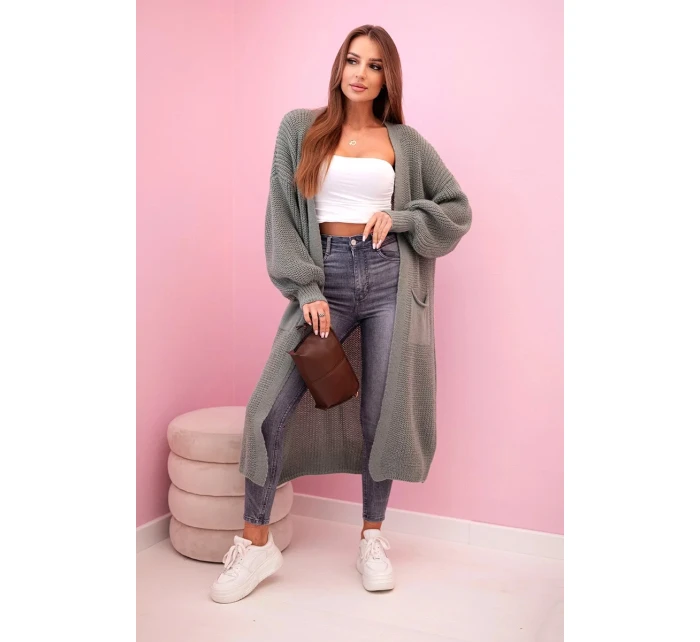 Dlhý sveter tmavá mäta
