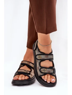 Dámské Vzorované Textilní Sandály Se Zlatými model 21688030 - Boto