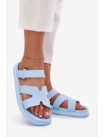 Gumowe Klapki Damskie Z Paskiem Niebieskie Tavirae Gumowe Klapki Damskie Z Paskiem Niebieskie Tavirae