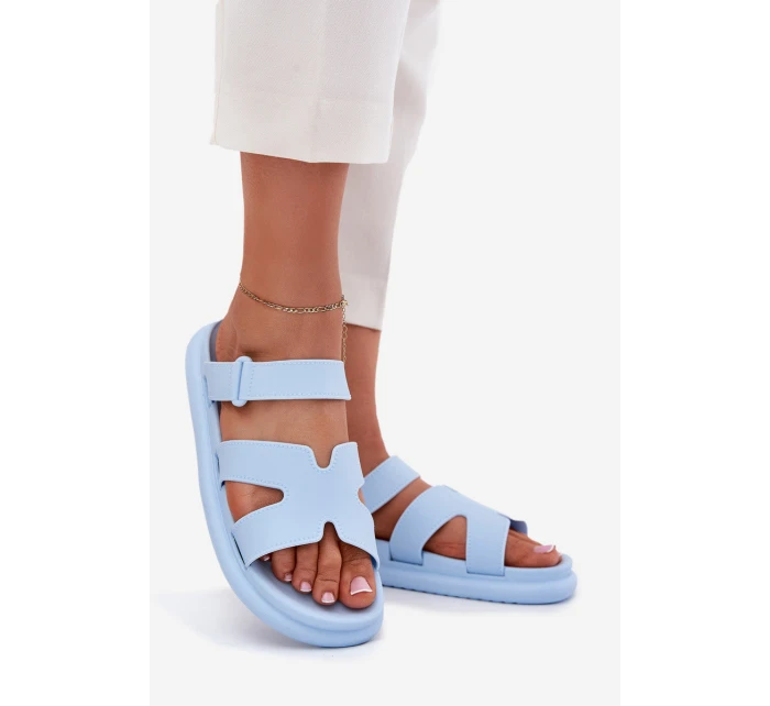 Gumowe Klapki Damskie Z Paskiem Niebieskie Tavirae Gumowe Klapki Damskie Z Paskiem Niebieskie Tavirae