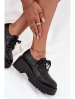Dámské polobotky s přezkou ekokůže černé model 21714769 - Boto Dámské polobotky s přezkou ekokůže černé model 21714769 - Boto