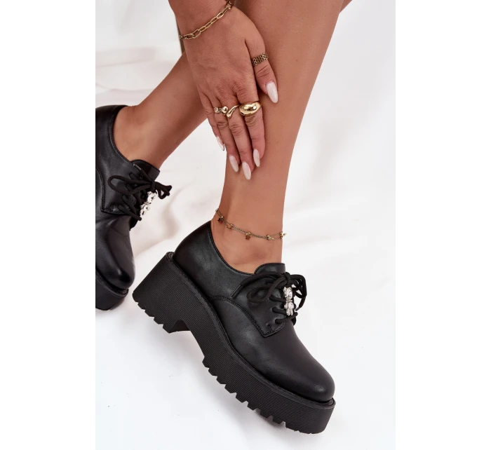 Dámské polobotky s přezkou ekokůže černé model 21714769 - Boto Dámské polobotky s přezkou ekokůže černé model 21714769 - Boto