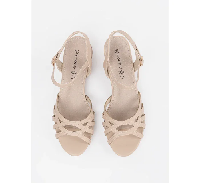 Luxusní  sandály dámské hnědé bez podpatku