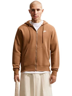 Pánska mikina Nike Club BB FZ Hoodie svetlohnedá FN3861 270