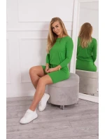 Světle zelené viskózové šaty s vázáním v pase Světle zelené viskózové šaty s vázáním v pase