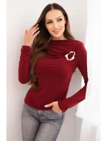 Dámská blůza s ozdobnou z viskózy, bordová model 21468714 - K-Fashion Dámská blůza s ozdobnou z viskózy, bordová model 21468714 - K-Fashion