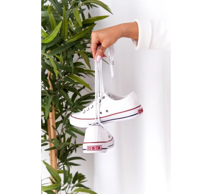 Damskie Trampki Big Star Gumowy Nosek Białe DD274336